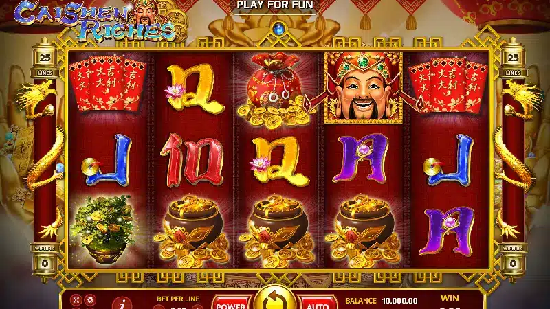 รีวิวสล็อตเทพเจ้าจีน Caishen Riches เกมสุดหรรษาเพิ่มโชคทุกการหมุน 