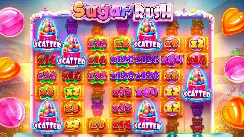 ดินแดนมหัศจรรย์แห่งขนมหวาน Sugar Rush การันตีแตกง่ายช่องไหนก็ได้ฟรีสปิน